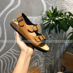 Giày sandal đế trấu 2 khóa màu bò nam nữ Sata21B