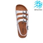giày sandal đế trấu 3 khóa màu đen detaunisex