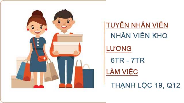 tuyển nhân viên kho hàng shop giày dép đế trấu